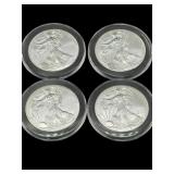 4 2005 UNC SILVER EAGLE COINS