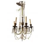 BRASS AND CRYSTAL ADAMS CHANDELIER