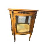 FRENCH BRONZE ADORNED BOW GLASS CURIO