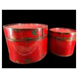 2 PC LOT WOODEN STACKING BOXES