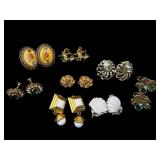 LOT OF GOLD TONED COSTUME EARRINGS
