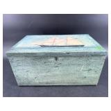 DECORATIVE SHIP PAPER MACHE STORAGE BOX
