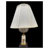 VICTORIAN PORCELAIN AND GLASS LAMP