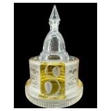 CZECHOSLOVAKIAN BOHEMIAN ETCHED DECANTER WITH