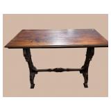 CARVED MAHOGANY CONSOLE TABLE
