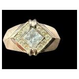 14K WHITE GOLD MENS DIAMOND RING