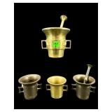 LOT OF 4 ANTIQUE MINIATURE MORTAR & PESTLES