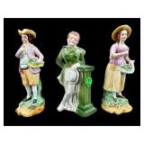 LOT OF 3 ANTIQUE PORCELAIN STAFFORDSHIRE