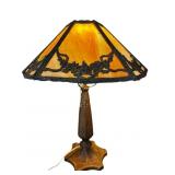 ANTIQUE SALE BROTHERS SLAG GLASS LAMP