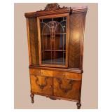 WALNUT CARVED CHINA CLOSET