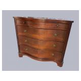 MAHOGANY SERPENTINE FRONT 4 DRAWER CHEST