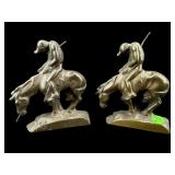 PR OF BRONZE HORSE JOCKEY BOOKENDS
