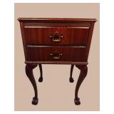 MAHOGANY CHIPPENDALE 2 DRAWER STAND