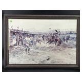 A DESPERATE STAND BY CHARLES M. RUSSELL PRINT IN