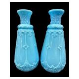 VICTORIAN BLUE OPALINE MILK GLASS BOTTLES