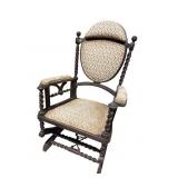 VICTORIAN BARLEY TWIST WALNUT PLATFORM ROCKER