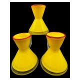 SET OF 3 ART GLASS CABANA VASES