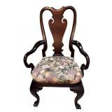 SOLID MAHOGANY TREPID FOOT QUEEN ANNE ARM CHAIR