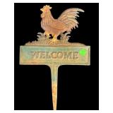 CAST IRON ROOSTER GARDEN DECORATION