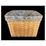 LARGE LONGABERGER STORAGE BASKET WITH LEATHER