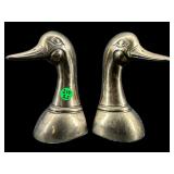 PR OF SOLID BRASS DUCK BOOKENDS