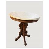 OVAL VICTORIAN MARBLE TOP TABLE