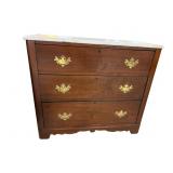 WALNUT VICTORIAN MARBLE TOP CHEST