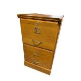 OAK 2 DRAWER FILE CABINET