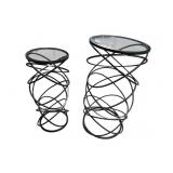 LOT OF 2 CYAN DESIGN WROUGHT IRON ROUND TABLES