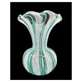 MURANO STYLE LATTICINO TOOTHPICK HOLDER/BUD VASE