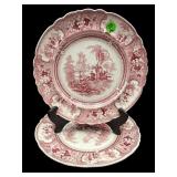 PR OF ANTIQUE E. W & S BELZONI PINK AND WHITE