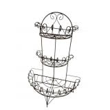 CAST IRON WIRE 3 TIER PLANT STAND