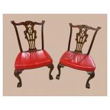 2 19TH CENTURY MAHOGANY CHIPPENDALE CHAIRS