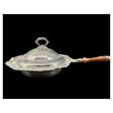 LARGE ORNATE SILVERPLATE CHAFING DISH WITH LID