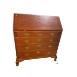 19TH CENTURY SOLID MAHOGANY SLANT FRONT DESK