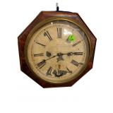 WATERBURY ROSE WOOD OCTAGON CLOCK