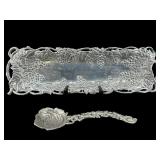 2 PC LOT ARTHUR COURT SERVING TRAY AND LADLE