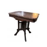 WALNUT VICTORIAN MARBLE TOP TABLE