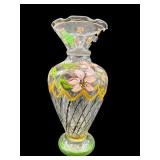 DECORATIVE HAND PAINTED GLASS BUD VASE