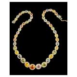 14K MULTI-SAPPHIRE AND DIAMOND NECKLACE