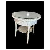 ANTIQUE WICKER SIDE TABLE