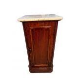 19TH CENT. MAHOGANY MARBLE TOP POT CUPBOARD