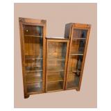 OAK TALL 3 DOOR BOOKCASE