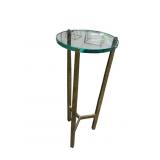 GLASS TOP CAST BRASS STAND