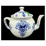 BUFFALO POTTERY ARGYLE 1914 BLUE AND WHITE TEAPOT