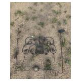 LOT OF 4 IRON YARD DECORATIONS