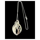 DESIGNER PZ STERLING SILVER TEARDROP FILAGREE