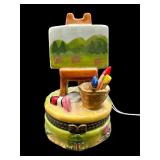 PORCELAIN ARTIST EASEL TRINKET BOX