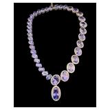 PLATINUM MONUMENTAL TANZANITE & DIAMOND NECKLACE