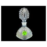 VINTAGE BLUE GLASS PERFUME BOTTLE WITH STOPPER